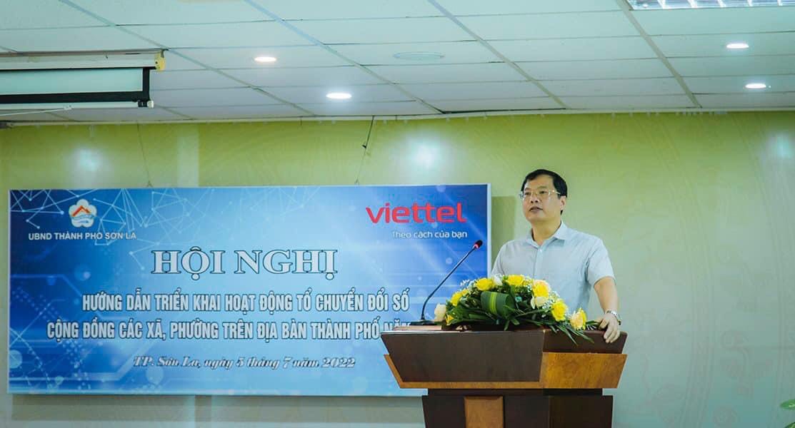 Voso  Viettel Sơn La phối hợp cùng UBND TP Sơn La tổ chức Hội nghị triển khai hoạt động Tổ chuyển đổi số cộng đồng các xã phường